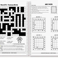 Word fit abc path sample puzzle page BoxyPuzzles Monthly Puzzle Box