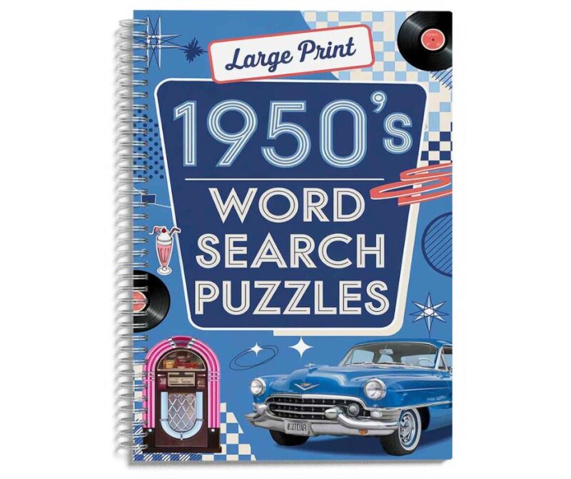 1950s Spiral Word Search Puzzle 1950's Word Search Puzzles