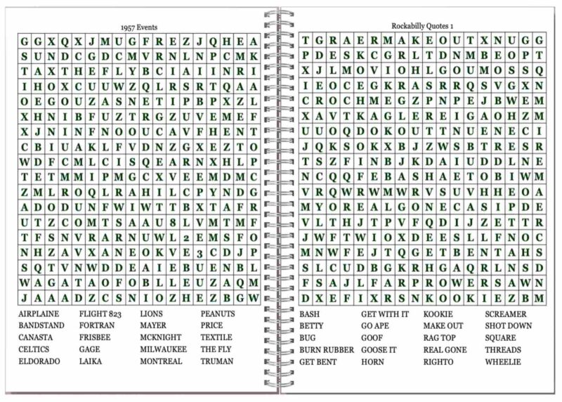 new open face 1950's Word Search Puzzles