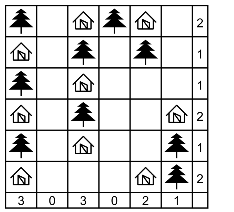 8 Tents and Trees Puzzle Book – 100 Large Print Logic Puzzles | Spiral Bound & Digital Download