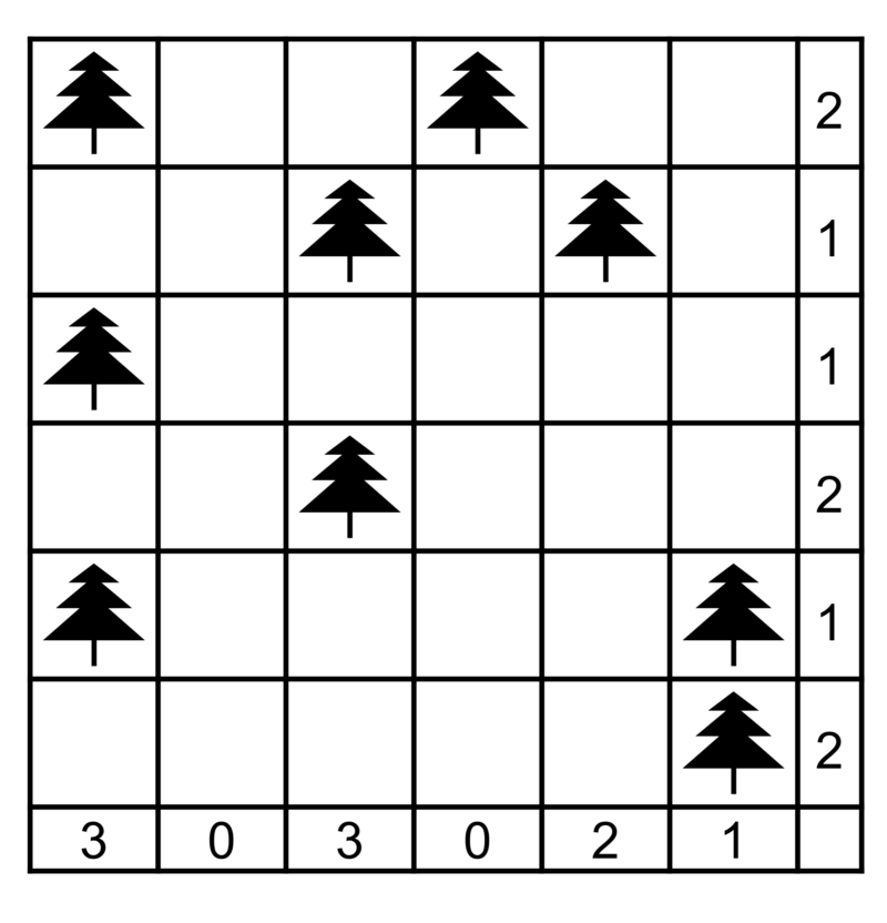 8 Tents and Trees Puzzle Book – 100 Large Print Logic Puzzles | Spiral Bound & Digital Download