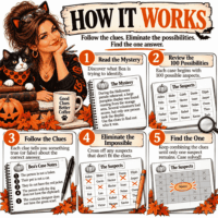 Bea halloween how it works Bea Holloway Case Files: Halloween Edition – 65 Cozy Halloween Elimination Mysteries